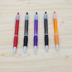 Tùy chỉnh trong suốt băng giá nhựa bóng bút bấm vào bút với tùy chỉnh quảng cáo logo quảng cáo giá rẻ bút bi với Grip - Product Image 6