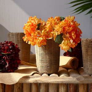 Sống động như thật 36cm rượu vang màu cam nhân tạo <span class=keywords><strong>hydrangeas</strong></span> bán buôn số lượng lớn duy nhất thân cây hoa lụa cho trang trí sang trọng nhà hiện đại - Product Image 2