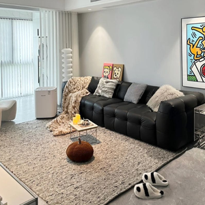 Juego de Sofás de Alta Calidad para Sala de Estar, Diseño Moderno de Cuero de Lujo, Sofá Negro Cómodo para el Hogar - Product Image 3