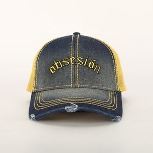 BSCI Mũ Bóng Chày Vành Cong Mũ Lưỡi Trai Cũ Cổ Điển Logo 6 Tấm Vải Denim Đã Giặt Logo Theo Yêu Cầu Của Oem - Product Image 2