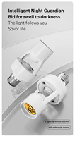 Douille de lampe E27 avec capteur de mouvement infrarouge PIR à 360 degrés, interrupteur intelligent pour ampoule, adaptateur de support de lampe AC 85-265V