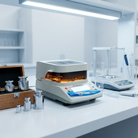 Analyseur d'humidité halogène haute précision pour poudres, avec balance intégrée et imprimante