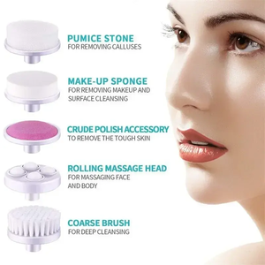<span class=keywords><strong>Nettoyeur</strong></span> facial électrique exfoliant 5 en 1 Brosse nettoyante faciale sonique rotative en silicone pour nettoyer les pores - Product Image 6