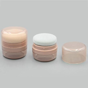 กระปุกใส่ครีมเครื่องสำอางพลาสติก15มล. ที่ใส่ลิปสติกแบบหลวมๆพร้อมแป้งพัฟรูปทรงกระบอก - Product Image 1