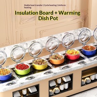 Station de maintien au chaud haut de gamme pour buffet, en acier inoxydable 304, chauffe-plat électrique, cuisinière à induction commerciale, options multicolores pour