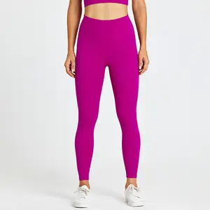 Pantaloni da Yoga a vita alta da donna Compression Soft Non Front Line Leggings da corsa ad asciugatura rapida