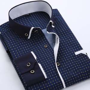 Camisa de Manga Larga Estampada Informal de Moda para Hombre, Camisa de Vestir Informal Social Masculina, Ropa de Marca para Hombre, Suave J0071 - Product Image 4