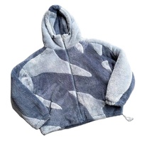 CrazyMaker hommes haut de gamme personnalisé pur coton chaud à capuche veste DTG motif brodé personnalisé à la mode veste Sherpa