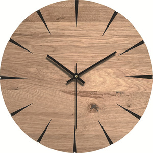 Horloge murale moderne pour salon, grain de bois, silencieuse, décorative, cadeau pour salon et chambre à coucher avec heure mondiale - Product Image 3