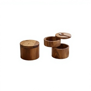 Wooden <b>Spice</b> <b>Jar</b> Storage Wooden Lid 250mL Capacity Eco-Friendly Durable Classic Design Multifunction Kitchen Countertop - Product Image 3