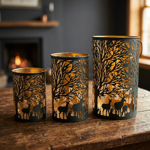 Support de bougie pilier en fer décoratif Sonnet, étanche, naturel, durable, fait main, pour décoration de Noël et de la maison, vente en gros - Product Image 1