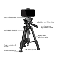 Trépied de Studio Photo ou vidéo, x 60cm, support en aluminium pour téléphone, trépied pour Selfie/Vlog
