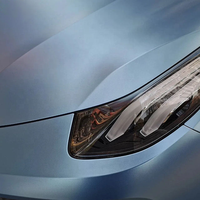 Film de protection de voiture en vinyle PET TPU Cast CPU auto-réparant, effet perle métallique satiné bleu brume, 1,52x16M/5x55FT, autocollant pour voiture