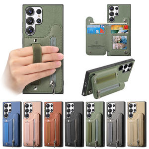 Étui portefeuille antichoc gaufré pour <span class=keywords><strong>Samsung</strong></span> S26 Ultra/S25 FE/A57 avec dragonne, porte-cartes, support et coque de protection - Product Image 2