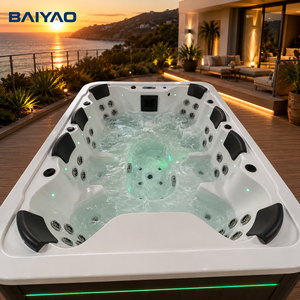 Jacuzzi Exterior de Acrílico para 8 Personas con Potentes Jets de Masaje, Iluminación LED y Sistema de Ozono para Jardín y Patio - Product Image 2