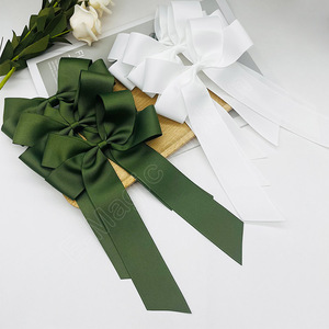 E-ma thuật kỳ nghỉ Grosgrain <span class=keywords><strong>Bow</strong></span> 15cm vàng trắng thường Xanh Pre có dây rõ ràng Twist Tie giáng sinh đóng gói <span class=keywords><strong>Bow</strong></span> cho giỏ mặc quần áo - Product Image 2