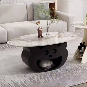 High-end Home Oval Coffee <b>Table</b> Living Room Rental <b>Small</b> Apartment Plastic Material Modern Eco-Friendly Customizable No - Product Image 3