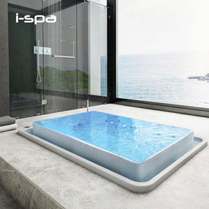 Bañera de Hidromasaje Cuadrada de Acrílico Integrada en Isla con Diseño Moderno para Uso en Spa - Product Image 3