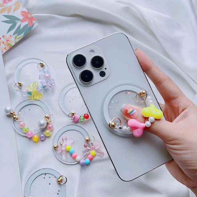 Magnetic Phone Straps for Iphone 15 Magnet Mobile Grip Holder Free Charging Smartphone Accessories