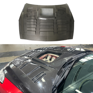 Nuevo Parachoques Delantero de Fibra de Carbono para Nissan GT-R 2009-2015, con Cubierta de Motor Atornillable y Protección Transparente, Color Negro - Product Image 1