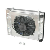 Pour LandRover Discovery1 110 130 2.5L 200TDI 300TDI 4Cyl Turbo -Diesel 1992-1999 Radiateur entièrement en aluminium avec cache de ventilateur