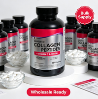 Коллагеновые пептиды OEM Super Collagen Peptides, 360 капсул, для взрослых, 3 в 1, с витамином биотином, для красоты.