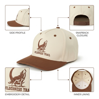 Gorra de Béisbol Personalizada de Perfil Alto y Estructurada de 5 Paneles con Cierre a Presión, Gorra de Sarga de Algodón de Dos Tonos con Logotipo Bordado Plano