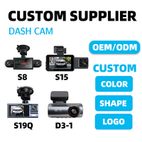 Caméra de tableau de bord 4K personnalisée à 4 canaux, 360° 1080P avant, arrière et intérieure gauche/droite avec vision nocturne, écran IPS S8
