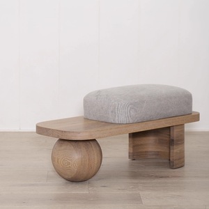 Panca/Sgabello Moderno in Legno Massello con Contenitore Morbido, per Cabina Armadio, Camera da Letto, Fondo Letto, Soggiorno, Seduta Divano, Sgabello Centrale per Cambio Scarpe - Product Image 4