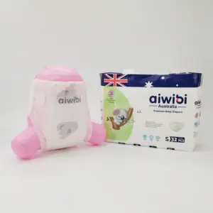 Aiwibi Comfortable Baby Diaper Skin Care Nappies Breathable Baby Diaper Pants And Wipes with Witness Indicator