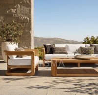 Ensemble de canapés modernes pour l'extérieur, chaise de loisirs, meubles de luxe en teck pour patio, balcon, jardin, imperméable et durable