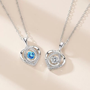 Collier à pendentif vibrant en Zircon cubique, changement de cœur, de cœur et de battements de cœur, brillant, cadeau romantique pour femmes, yattiktok - Product Image 6