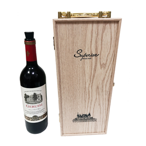 Impresión de logotipo Color blanco mate <span class=keywords><strong>caja</strong></span> de regalo de <span class=keywords><strong>vino</strong></span> de <span class=keywords><strong>madera</strong></span> de una sola botella - Product Image 3
