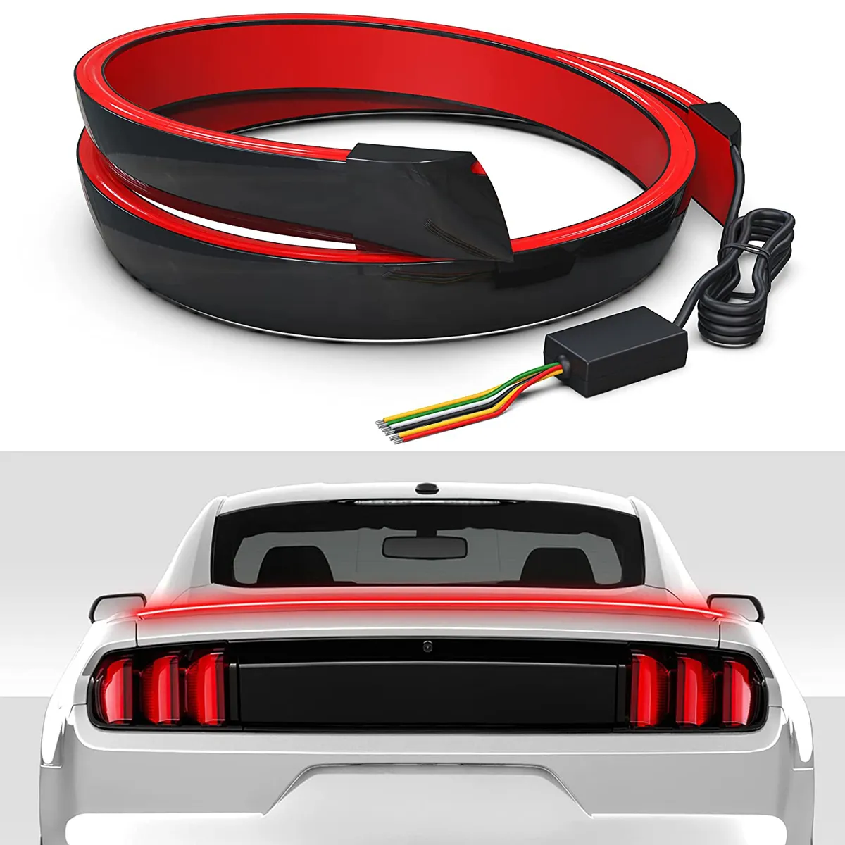 Goedkope Fabriek Universal Fit Led Derde Remlicht Spoiler Lip Kit Voor Kofferbak Remmen Running Lights Carbon Fiber finis