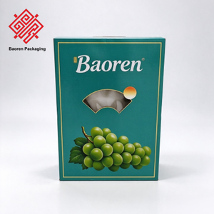 Caja de Regalo para Frutas Corrugada Impresa Personalizada con Ventana y Asa, Cartón de Embalaje para Uvas, para Empacar Frutas Frescas - Product Image 1