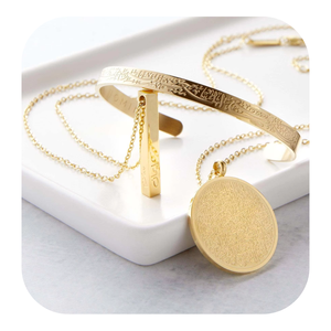 Không thấm nước 18K mạ vàng của phụ nữ hợp thời trang thép không gỉ <span class=keywords><strong>allah</strong></span> quyến rũ ayatul kursi Vòng Đeo Tay và Vòng cổ hồi giáo đồ trang sức hồi giáo - Product Image 1