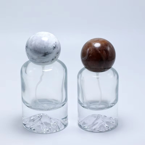 Luxury 50ml Round Glass Perfume Bottle With Marble Lid Mountain Bottom Unique Perfume Bottle - Product Image 2