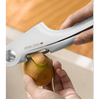 Eplucheur d'ail multifonctionnel ouvre-boîte de cuisine 3 en 1 manuel en acier inoxydable presse-ail