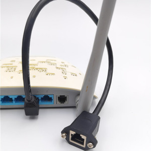 Xin Haoqiang Cat5e Network <b>Cable</b> <b>RJ45</b> Male To Female 90 Degree Bend Flat Twisted Pair PVC Jacket - Product Image 3