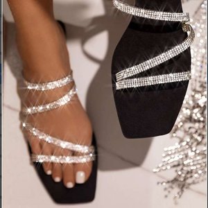 <span class=keywords><strong>Sandalias</strong></span> Brillantes para Mujer, <span class=keywords><strong>Sandalias</strong></span> de Verano, Moda, Color Caramelo, Chanclas, <span class=keywords><strong>Sandalias</strong></span> <span class=keywords><strong>Planas</strong></span> <span class=keywords><strong>con</strong></span> Diamantes para Playa, <span class=keywords><strong>Sandalias</strong></span> de Exterior - Product Image 2