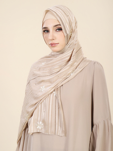 Hiyab Musulmán de Chifón con Bordado de Logotipo Personalizado, Venta al por Mayor, Pañuelo Transpirable de Voile con Bordado Floral, Velo <span class=keywords><strong>Jalaba</strong></span> para <span class=keywords><strong>Mujer</strong></span>, Chales Musulmanes - Product Image 4