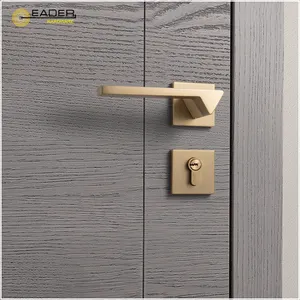 EADER Interior design copper color simple door handle pure copper European standard light luxury villa wooden door lock