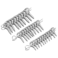 100-50 Pièces Petites Tiges à Œillets Crochets Vis Filetées en Acier Inoxydable Fermoirs pour Fabrication de Bijoux DIY