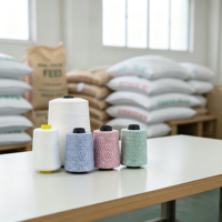 Fil mélangé teint 10s/4 10/3 5kg 100% polyester haute ténacité pour machine à coudre et fermeture de sacs