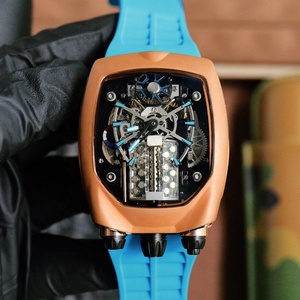 Orologio Meccanico Scheletrato di Alta Gamma, in Oro Rosa 18K, con Comodo Cinturino in Gomma Nera, Tourbillon Inclinato a 30 Gradi, Orologio di Lusso - Product Image 2