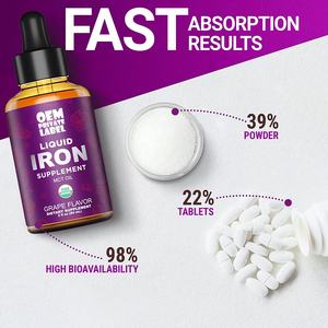 Suplemento de hierro para mujeres y hombres, constructor de sangre gratis, vitamina de hierro para la <span class=keywords><strong>anemia</strong></span>, gotas de hierro líquido orgánico para adultos con aceite MCT - Product Image 3