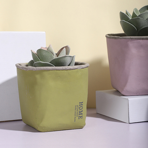 Fresco sacchetto di carta disegno di figura su misura logo <span class=keywords><strong>cemento</strong></span> giardino di casa decorazione ceramica mini succulente vaso di fiori per matrimoni - Product Image 2