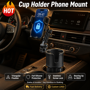 Heavy Duty 2-in-1 Cup Holder Mount, Sturdy Anti-Slip No Shake Design, Durable Long Arm Universal Fit All Smartphones - Product Image 1