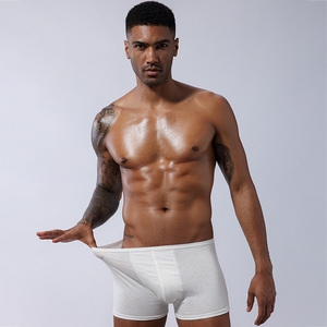Wholesale Custom <strong>White</strong> Cotton Fabric Comfortable <strong>Boxer</strong> <strong>Shorts</strong> 100%cotton Brief Men Underwear - Product Image 3