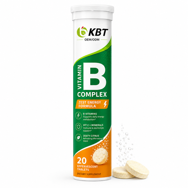 GMP Effervescent Tablets Manufacturer Oem Private Label B Vitamins and Iron Effervescent Tablets Vitamin B Complex Tablets